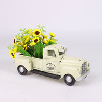 Vintage Metal Pickup Truck Christmas Decor with Tree