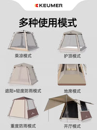 Automatic Pop-Up Camping Tent with Mosquito Net, Double Layer Waterproof Sunshade for Outdoor Overnight Camping