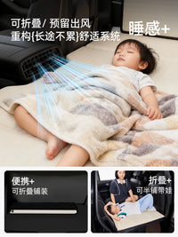 Car Back Seat Air Mattress with Head Protection, Foldable Travel Bed for Vehicles