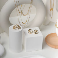 Geometric Plaster Jewelry Display Stand for Rings, Earrings, Necklaces, and Photography Props