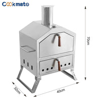 Outdoor Stainless Steel Wood-Fired Pizza Oven and BBQ Grill