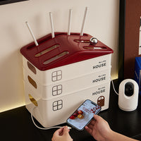 WiFi Router Storage Box for Cable Management, Set-Top Box, and Power Strip, Desktop Organizer