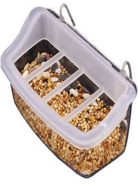 No-Splash Bird Feeder for Small Cages, Hanging Pet Food Dispenser