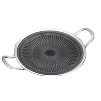 Stainless Steel Korean BBQ Grill Pan Non-stick Teppanyaki Plate for Induction Cooktop
