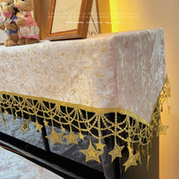 Pink Gold Star Piano Dust Cover Set for Upright Pianos