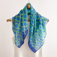 Polka Dot Silk Blend Scarf for Women, Lightweight Breathable Square Neck Scarf