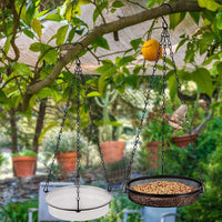 Hanging Bird Feeder for Garden and Patio, Metal Mesh Tray for Wild Birds