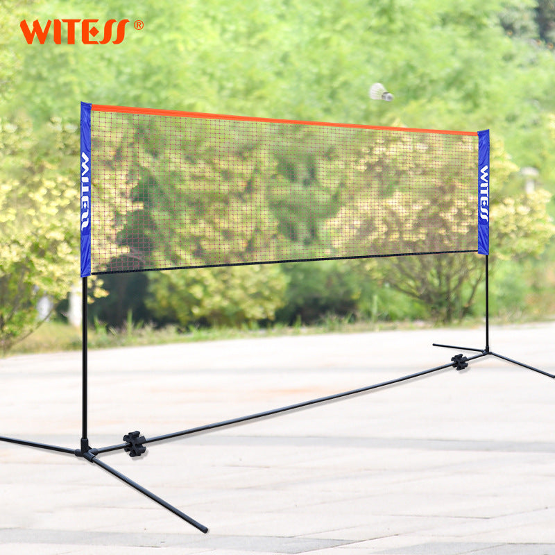 WITESS Portable Badminton Net Stand Set for Outdoor and Indoor Use - Easy Foldable Mobile Net Rack