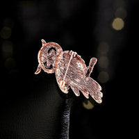 Luxury Rhinestone Vintage Blue Owl Brooch Pin for Women