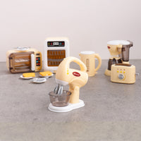Miniature Pretend Play Kitchen Appliance Set for Kids - Coffee Maker, Toaster, Oven