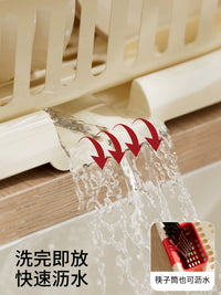 Dish Drying Rack with Drainboard for Kitchen Countertop, Cutlery Holder Included