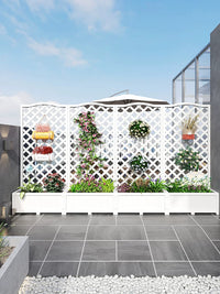 Wood Plastic Composite Garden Planter with Trellis Outdoor Privacy Screen