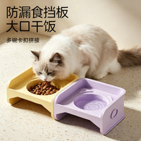 Elevated Pet Feeder with Stainless Steel Bowl, Spill-Proof & Neck Protection Design for Cats and Small Dogs