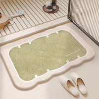 Absorbent Non-Slip Faux Cashmere Bathroom Mat for Shower and Entryway