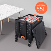 Foldable Shopping Cart with Wheels, Large Capacity Collapsible Utility Wagon for Groceries, Camping, and Storage