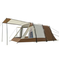 Outdoor 4-5 Person Tunnel Tent Double Layer Waterproof Family Camping Tent with Two Rooms