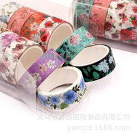 Botanical Floral Washi Tape Set for DIY Decoration and Journaling