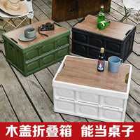 Foldable Car Trunk Organizer with Lid for Camping and Outdoor Storage