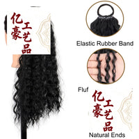 Curly Ponytail Extension Synthetic Hairpiece with Elastic Band for Women