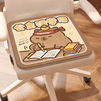 Capybara Plush Seat Cushion for Chairs and Stools, Non-Slip Breathable, All-Season Use