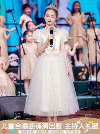 Girls' Performance Dress for Choir, Recitation, Speech Contests, and Hosting Events