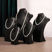 Black PU Leather Necklace Display Stand Mannequin Bust for Jewelry Pendants