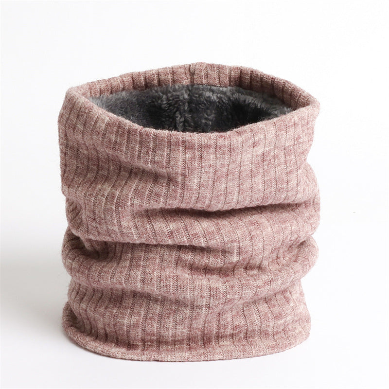 Unisex Fleece Lined Knitted Neck Warmer Scarf for Winter