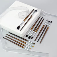 Professional Wool & Fiber Eyeshadow Blending Brush Set for Nose Contour, Concealer, Lip, and Brow