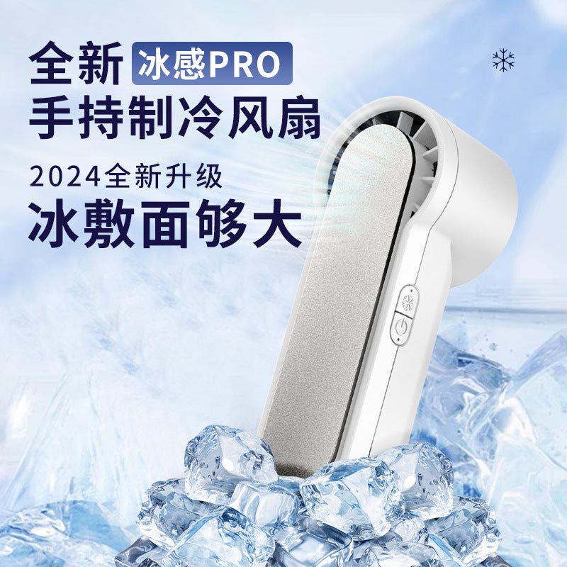 Portable Handheld USB Rechargeable Mini Cooling Fan with Digital Display and Base