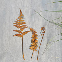 Rustic Metal Fern Garden Stake Outdoor Yard Decor
