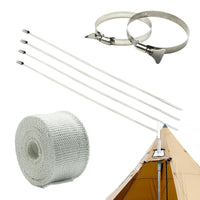 Outdoor Camping Tent Wood Stove Anti-Scald Fireproof Extended Flue Pipe Kit