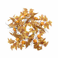 65cm Artificial Pumpkin Maple Leaf Wreath for Autumn Harvest Thanksgiving Door Decor