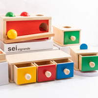 Montessori Wooden Ball Drop Drawer Box Educational Toy for Early Learning