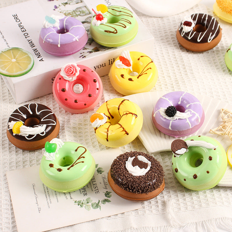 PU Slow Rebound Simulation Donut Model for DIY Cake Dessert Shop Decor & Photography Props