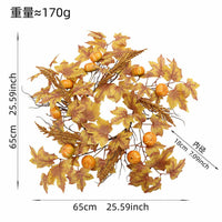 65cm Artificial Pumpkin Maple Leaf Wreath for Autumn Harvest Thanksgiving Door Decor