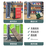 Foldable Shopping Cart with Adjustable Handle, Portable Utility Cart for Groceries, Picnic, and Laundry