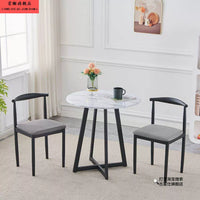 Modern Nordic Round Dining Table and Chair Set for Small Spaces, Balcony, or Cafe