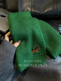 BanliCat Christmas Dog Red Knitted Wool Blend Scarf for Men and Women, Autumn/Winter Warm Neck Warmer
