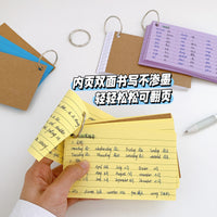 Portable Blank Index Cards with Binder Ring, 50 Sheets, 3-Inch