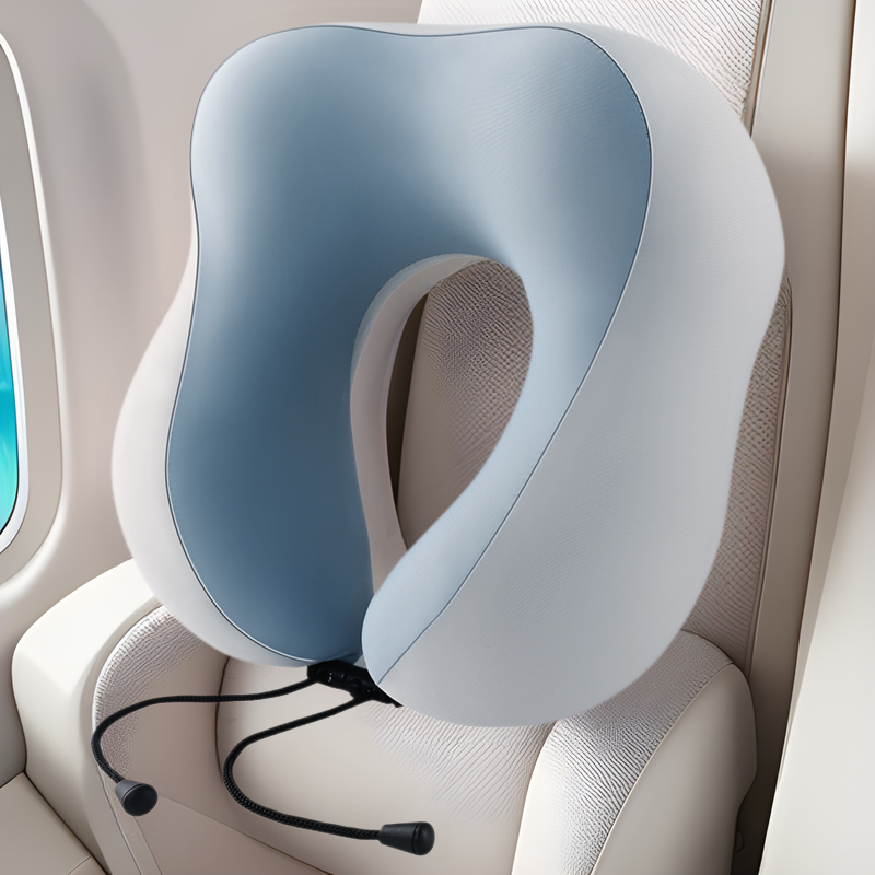 U-Shaped Travel Neck Pillow for Airplanes and Cars, Portable Cervical Pillow with Storage Case