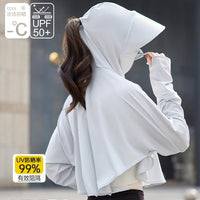 Ice Silk UV Protection Sun Hat with Integrated Face Mask and Shawl for Cycling