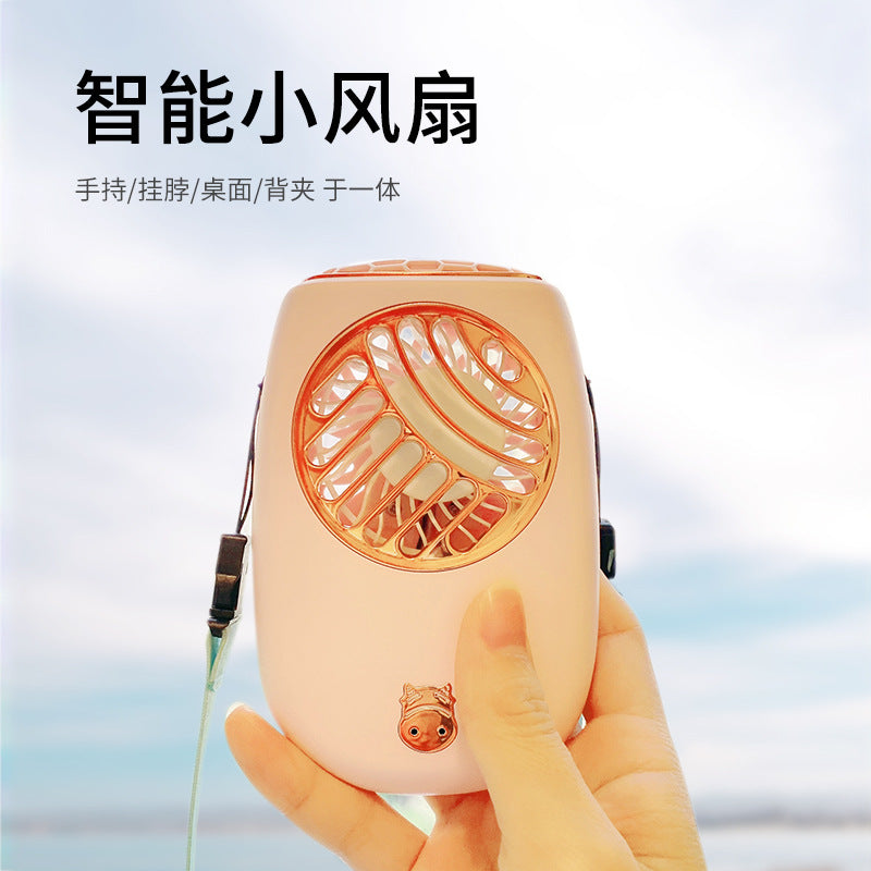 Portable USB Rechargeable Neck Fan with Strong Airflow for Dorm and Office