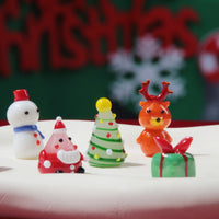 Handmade Glass Christmas Tree Miniature Ornament for Desktop & Car Decor