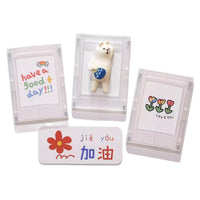 Mini Instant Photo Frame with Stand - Cute Cartoon Desktop Display for 3-inch Photos
