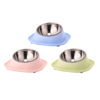 Tilted Stainless Steel Pet Bowl for Healthy Eating and Drinking, Easy to Clean