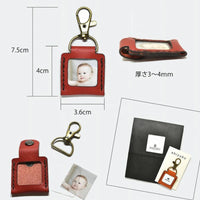 Mini Leather Photo Album Keychain Pendant for Pet Couple Commemorative Photos