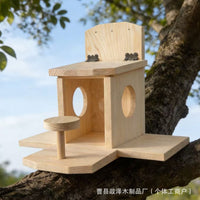 Wooden Hanging Bird Feeder Outdoor Garden Decoration Birdhouse