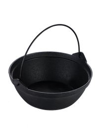 Japanese Cast Iron Sukiyaki Pot with Handle for Stewing and Soup, Outdoor Hanging Pot