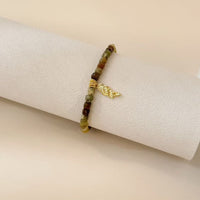 Colorful Stone Mini Bracelet with Butterfly Charm, Multi-layer Beaded Summer Bracelet
