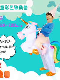 Inflatable Unicorn Costume for Kids and Adults - Halloween, Carnival, and Party Ride-On Outfit
